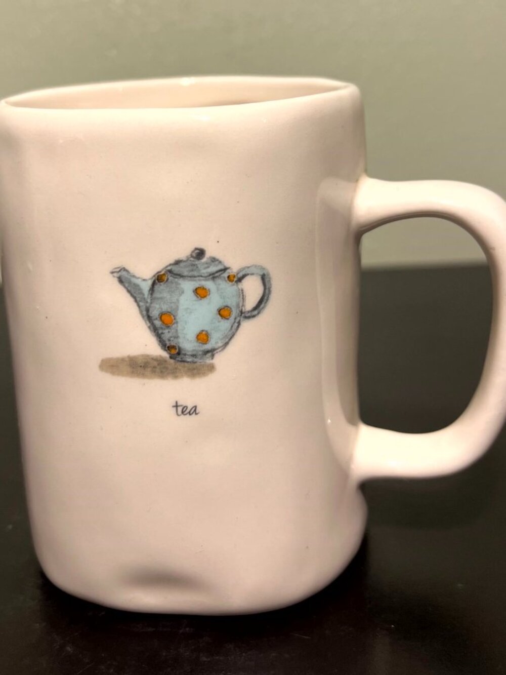Rae Dunn VTG Teapot Mug Big M Magenta Exclusive Rare VHTF Ceramic Tea Cup 14oz